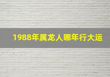 1988年属龙人哪年行大运