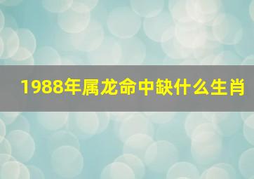 1988年属龙命中缺什么生肖