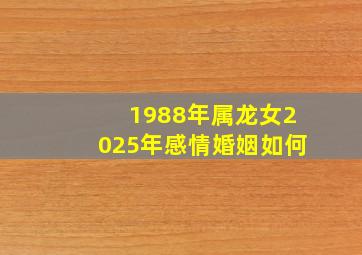 1988年属龙女2025年感情婚姻如何