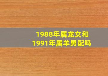 1988年属龙女和1991年属羊男配吗