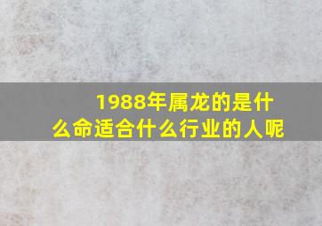 1988年属龙的是什么命适合什么行业的人呢