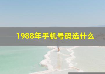 1988年手机号码选什么