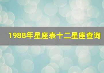 1988年星座表十二星座查询