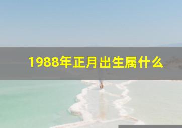 1988年正月出生属什么