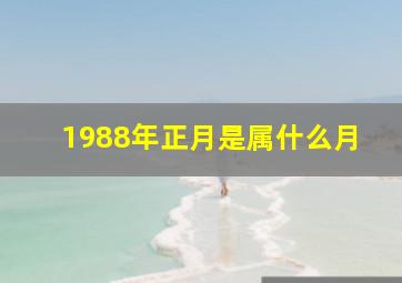 1988年正月是属什么月