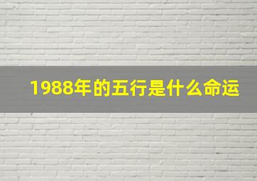 1988年的五行是什么命运