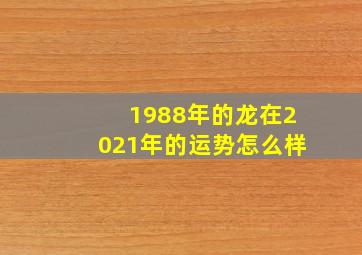 1988年的龙在2021年的运势怎么样