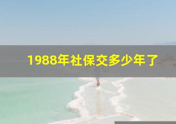 1988年社保交多少年了