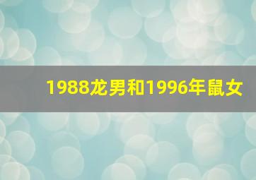 1988龙男和1996年鼠女