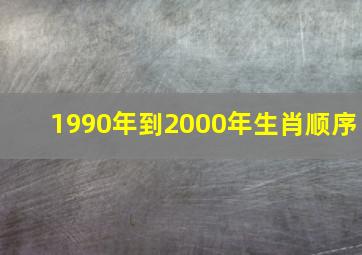 1990年到2000年生肖顺序