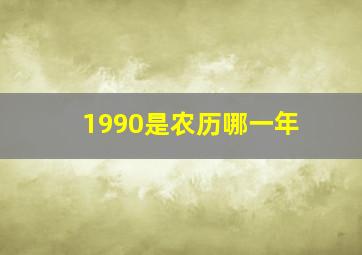 1990是农历哪一年