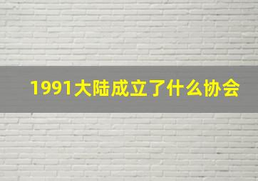 1991大陆成立了什么协会