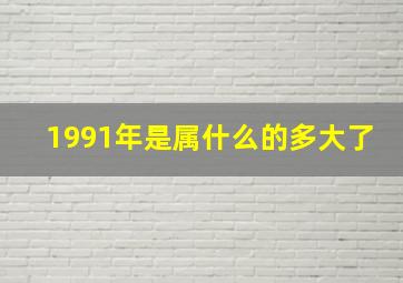 1991年是属什么的多大了