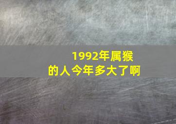 1992年属猴的人今年多大了啊