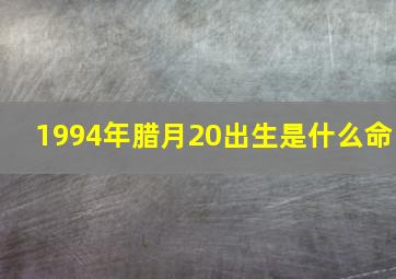 1994年腊月20出生是什么命