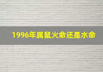 1996年属鼠火命还是水命