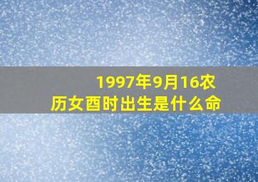 1997年9月16农历女酉时出生是什么命