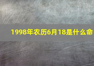 1998年农历6月18是什么命