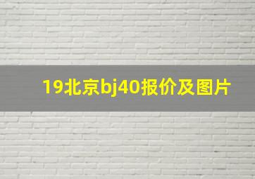 19北京bj40报价及图片