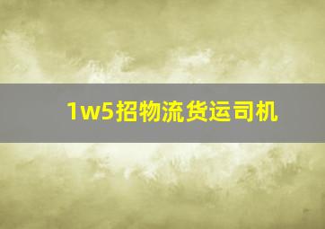 1w5招物流货运司机