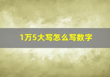 1万5大写怎么写数字