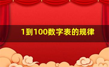 1到100数字表的规律