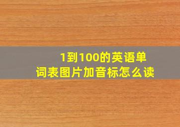 1到100的英语单词表图片加音标怎么读