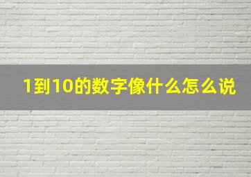 1到10的数字像什么怎么说