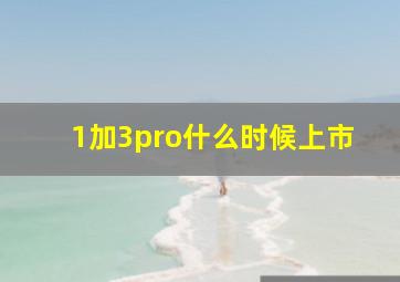 1加3pro什么时候上市