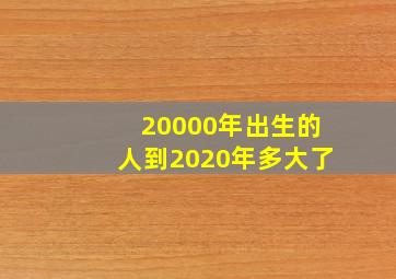 20000年出生的人到2020年多大了