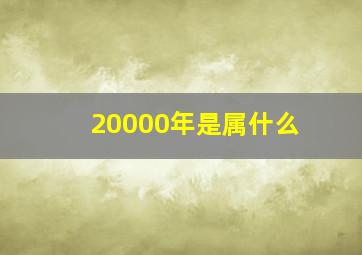 20000年是属什么