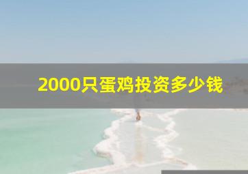 2000只蛋鸡投资多少钱