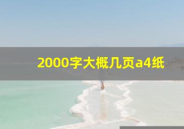 2000字大概几页a4纸