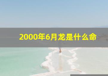 2000年6月龙是什么命