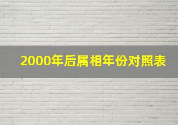 2000年后属相年份对照表