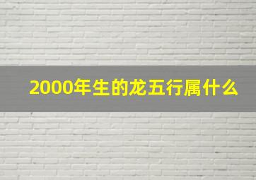 2000年生的龙五行属什么