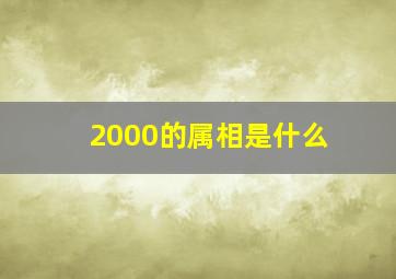 2000的属相是什么