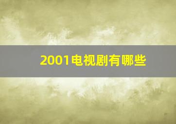 2001电视剧有哪些