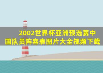 2002世界杯亚洲预选赛中国队员阵容表图片大全视频下载