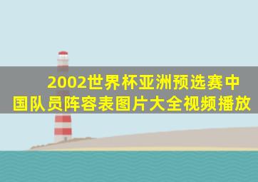 2002世界杯亚洲预选赛中国队员阵容表图片大全视频播放