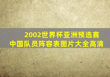 2002世界杯亚洲预选赛中国队员阵容表图片大全高清