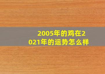 2005年的鸡在2021年的运势怎么样