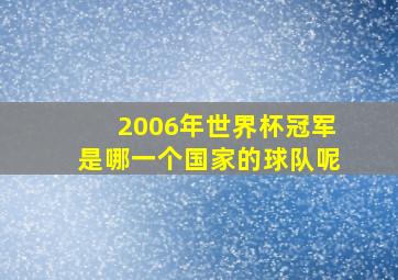 2006年世界杯冠军是哪一个国家的球队呢