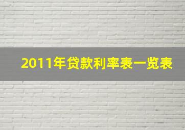 2011年贷款利率表一览表