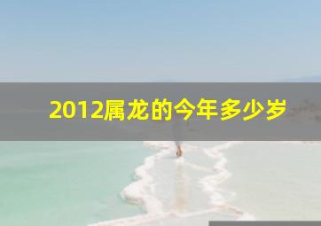 2012属龙的今年多少岁