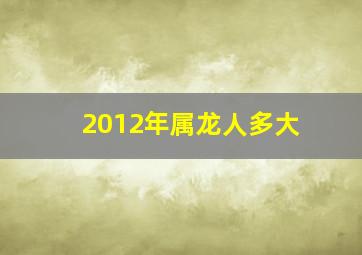 2012年属龙人多大