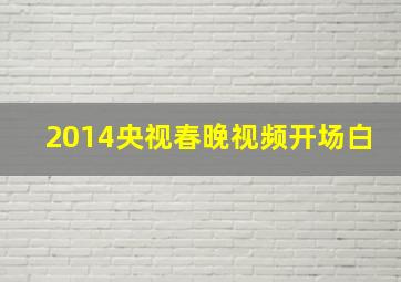 2014央视春晚视频开场白