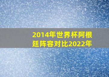 2014年世界杯阿根廷阵容对比2022年