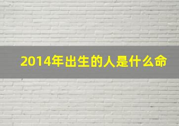 2014年出生的人是什么命