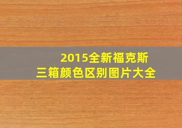 2015全新福克斯三箱颜色区别图片大全